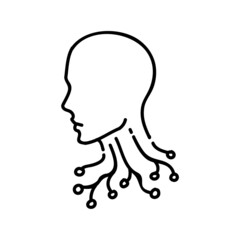 Robot icon. Hand drawn vector illustration.