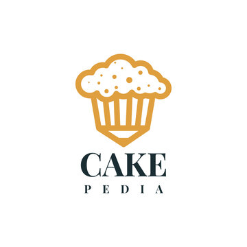 Cake pedia logo illustration template design