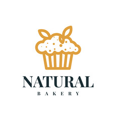 Natural cake logo design