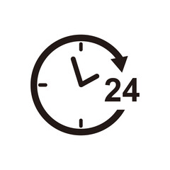 24 hours icon. Vector illustration sign