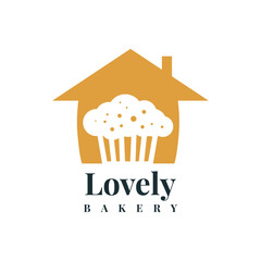 Lovely bakery house logo design