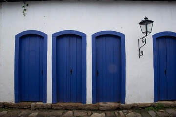 scenes of Paraty, Brazil, in the rain and mist