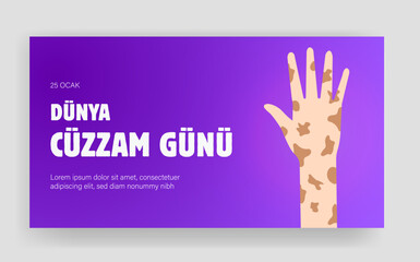 Fototapeta premium Dünya Cüzzam Günü Translation: world leprosy day 25 january. World Leprosy Day Symbol for Social Media Template Banner