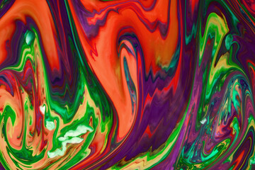 Abstract paint color background. Exoplanet cosmic sea pattern, paint stains. Marbleized effect. Background with abstract swirling paint effect. Liquid acrylic picture with flows and splashes. Mixed