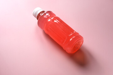 Bottle of homemade raspberry drink