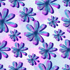 hand drawn flowers pattern seamless illustration