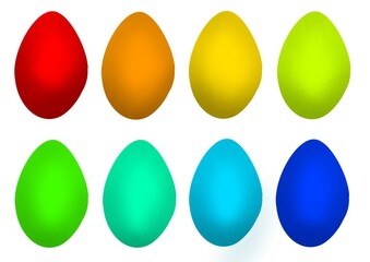 Osterei in verschiedenen Farben