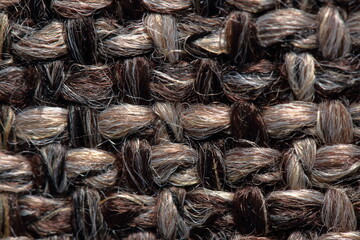 interlacing threads in jacquard fabric close-up