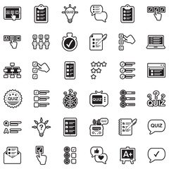 Quiz Icons. Line With Fill Design. Vector Illustration.