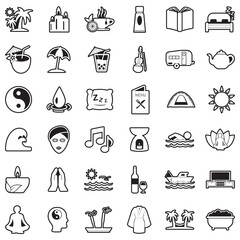 Relaxation Icons. Line With Fill Design. Vector Illustration.