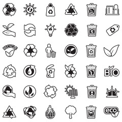 Recycle Icons. Line With Fill Design. Vector Illustration.