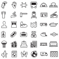 Refugee Icons. Line With Fill Design. Vector Illustration.