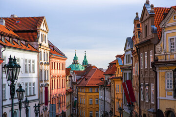Fototapeta premium Historical buildings in the old center of Prague. Architecture and cityscape.