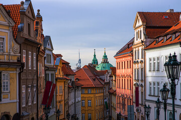 Fototapeta premium Historical buildings in the old center of Prague. Architecture and cityscape.
