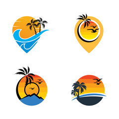 Fototapeta premium beach logo design vector template.