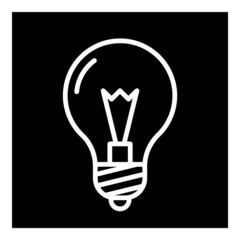 Lightbulb Idea Flat Icon Isolated On White Background