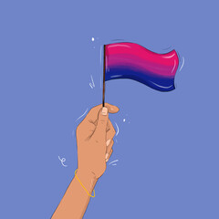 hand with flag bisexual - obrazy, fototapety, plakaty