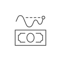 Money graph line outline icon