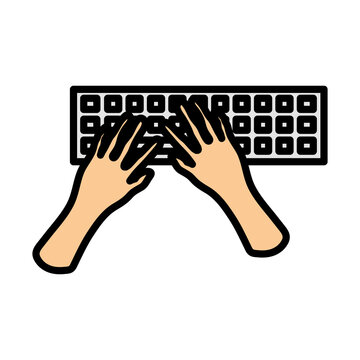 hands typing on black keyboard clip art preview