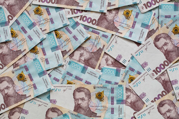 Closeup 1000 hryvnias banknote