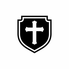Shield and cross logo design inspiration