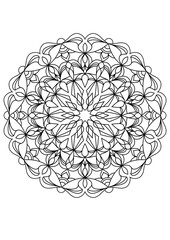 Mandala pattern Coloring book Art wallpaper design, tile pattern, greeting card, sticker, lace and tattoo. decoration for interior design. ethnic oriental circle ornament.