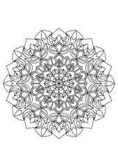 Mandala pattern Coloring book Art wallpaper design, tile pattern, greeting card, sticker, lace and tattoo. decoration for interior design. ethnic oriental circle ornament.