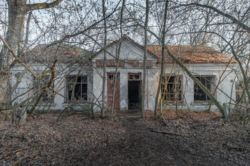 Old abandoned shop in the Chernobyl Exclusion Zone. Zalissya, Ukraine.