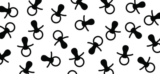 Baby pacifier icon. Baby nipple thin line symbol. Vector flat pattern, baby dummy logo for boy or girl.