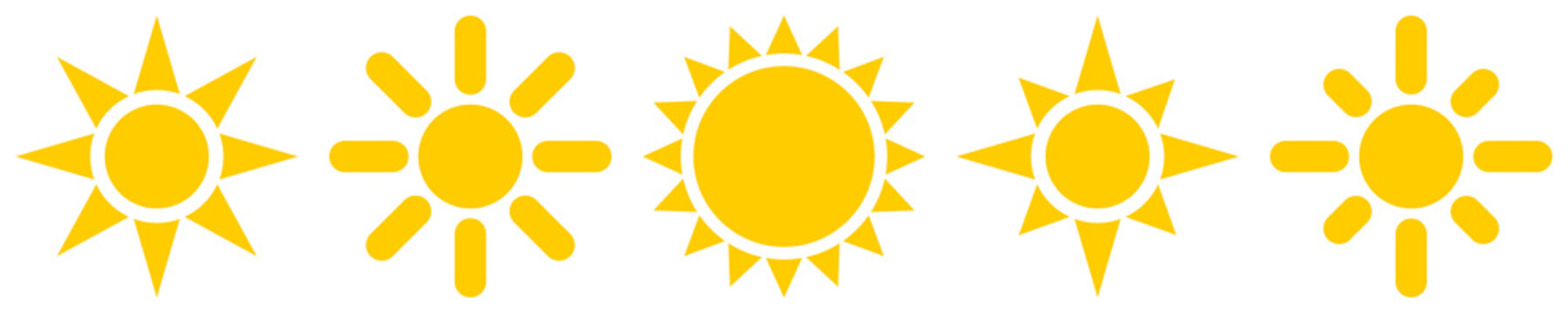Sun vector icons. Sun icon collection. Vector illustration