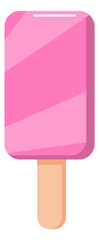 Fruit ice pop on stick. Frozen pink lolly