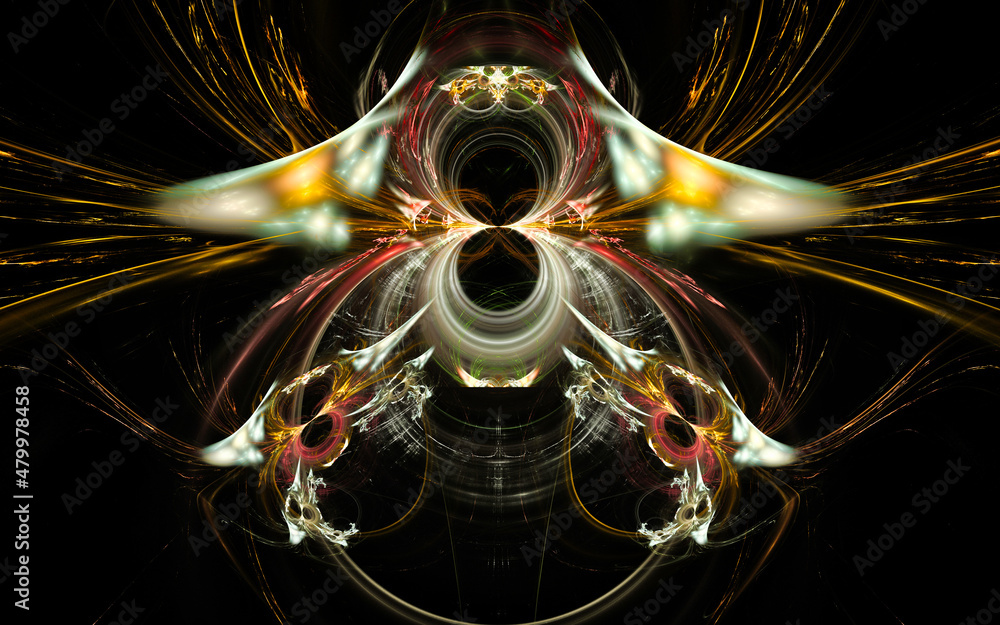 Poster digital illustration abstract image generated fractal background image wallpaper pattern of various 
