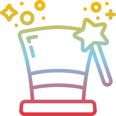 top hat gradient icon