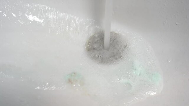 Toothpaste With Blood in the Sink. Blood When Brushing Teeth