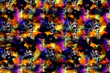 Fototapeta na wymiar Textile illustration.Fashionable print pattern.Colorful dirty abstract background,old grunge texture.Fabric bottom batik pattern in the textile industry.Textile digital pattern smoke design. 