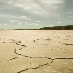 Broken soil in the bed of a salt mine, La Pampa, Argentina