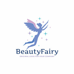Beauty fairy logo design template.