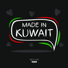 Made in Kuwait, vector illustration.