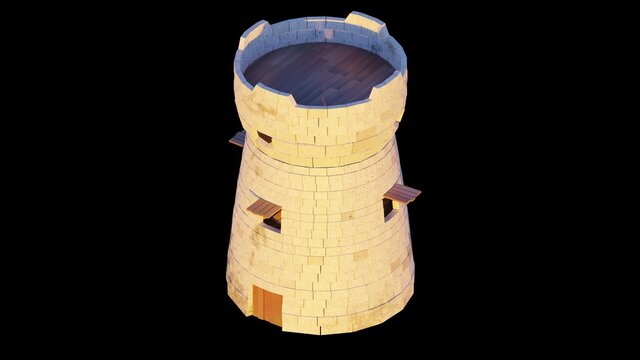 medival bricks tower 3d render