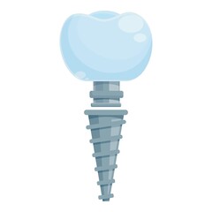 Dental implant icon cartoon vector. Tooth crown. Oral denture