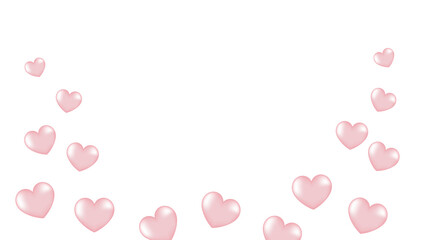 Valentine's day background. Pink hearts on white.