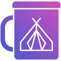 Coffee Camp flat gradient icon