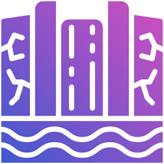 Waterfall flat gradient icon