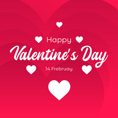 Fototapeta na wymiar simple square happy valentines day with hearth background vector template