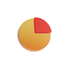 pie data icon illustration, 3d render