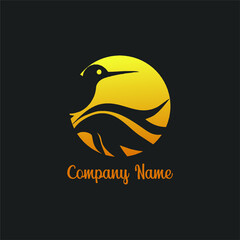 bird logo with golden silowait circle