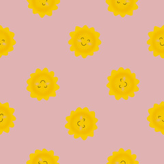 Cute children print, Seamless kids pattern, Hand drawn fabric ornament, Textile background for baby, Cute seamless ornament, Children pattern, Kawaii star background, Pink backdrop