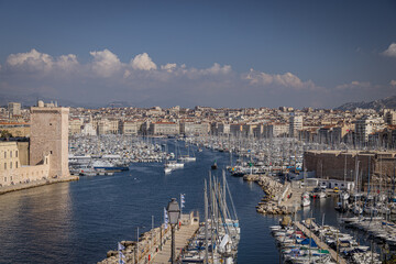 View of the Old Port, Marseille, France