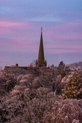 Frosty Sunrise over town