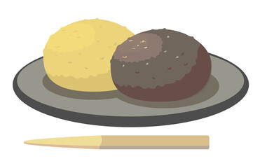 おはぎのベクターイラスト